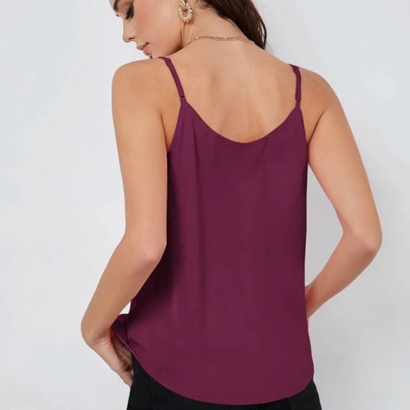 Minimalist dressy tank top v neck cami green - Picture 13 of 14